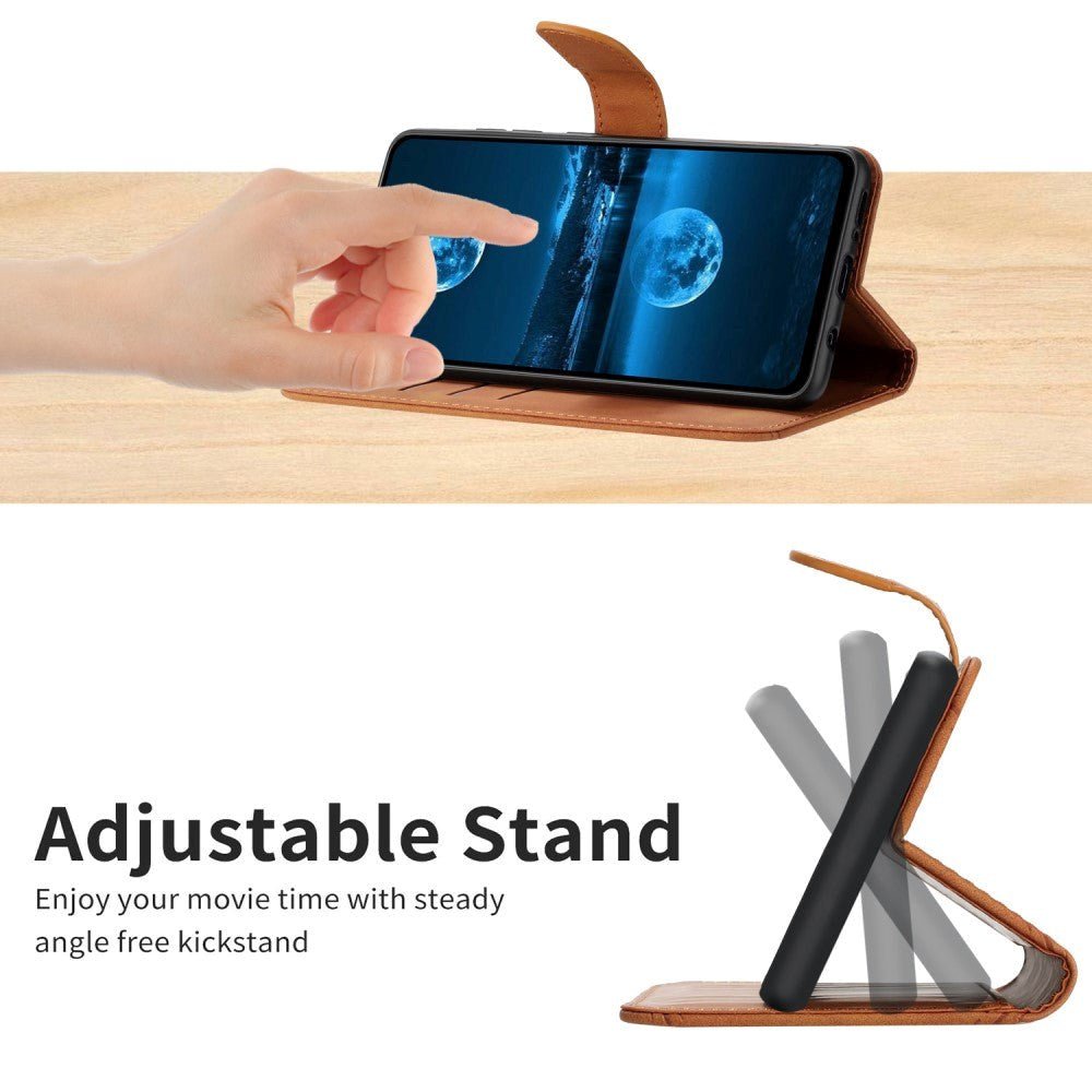 Realme 11 5G Mønstret Læder Mobil Cover m. Pung & Strop - Brun