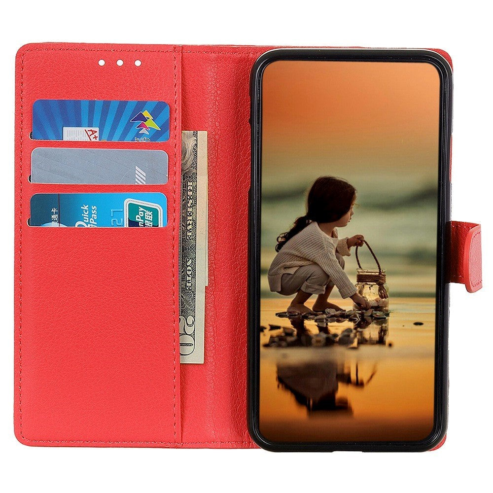 Honor 90 Litchi Læder Mobil Cover m. Pung - Rød