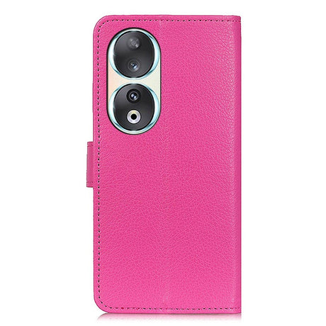 Honor 90 Litchi Læder Mobil Cover m. Pung - Pink