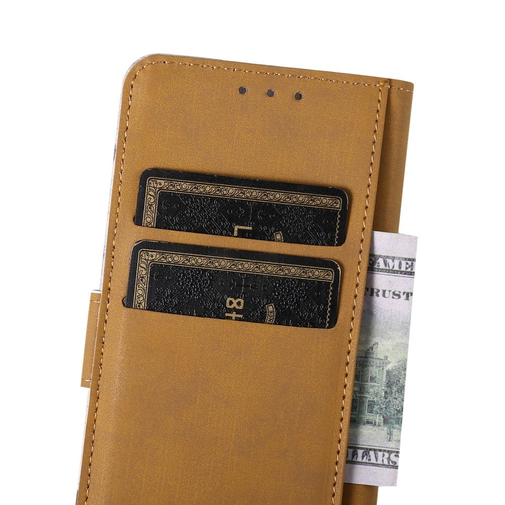 Sony Xperia 5 V Læder Mobil Cover m. Pung - Rødt Træ