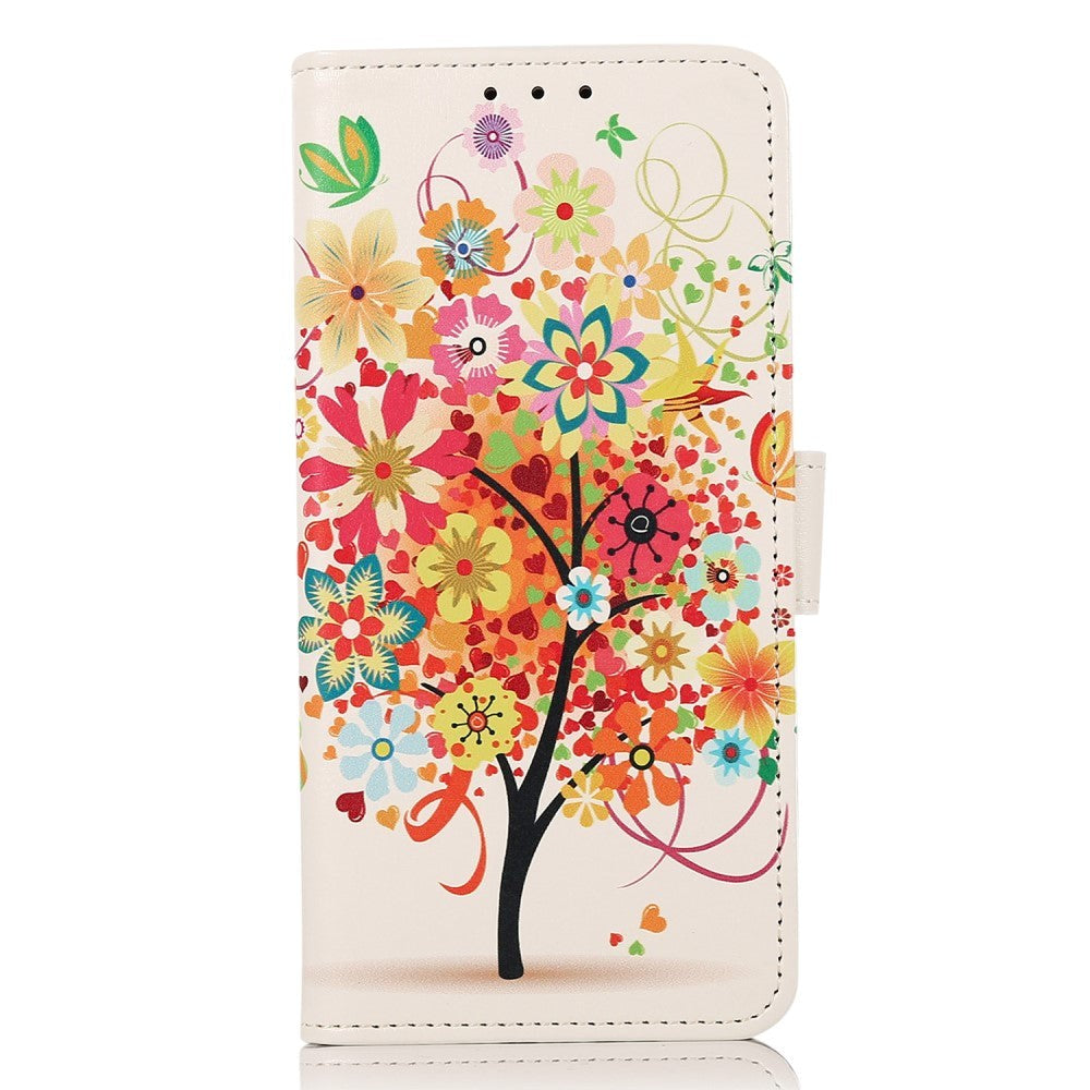Sony Xperia 5 V Læder Mobil Cover m. Pung - Rødt Træ