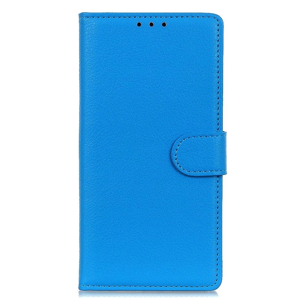 Sony Xperia 5 V Litchi Læder Mobil Cover m. Pung - Blå