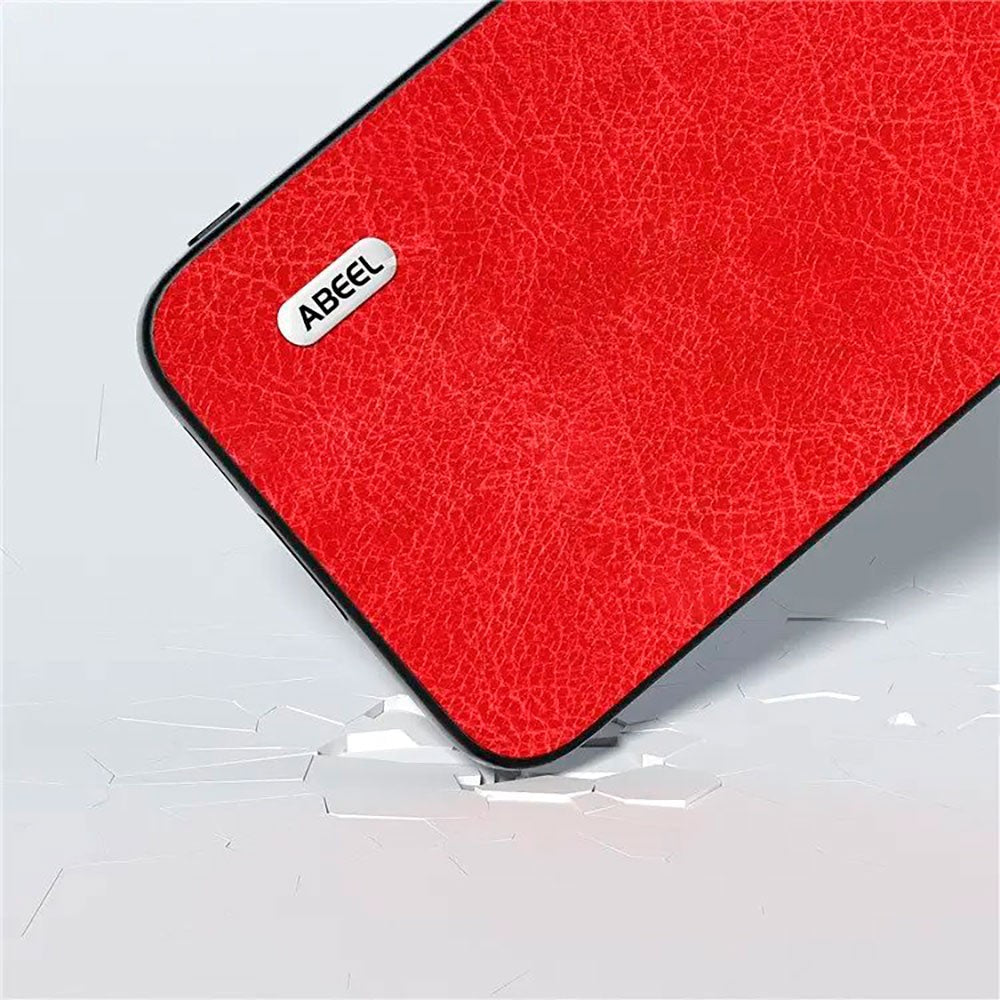 Sony Xperia 5 V Litchi Læderbelagt Plastik Mobil Cover - Rød