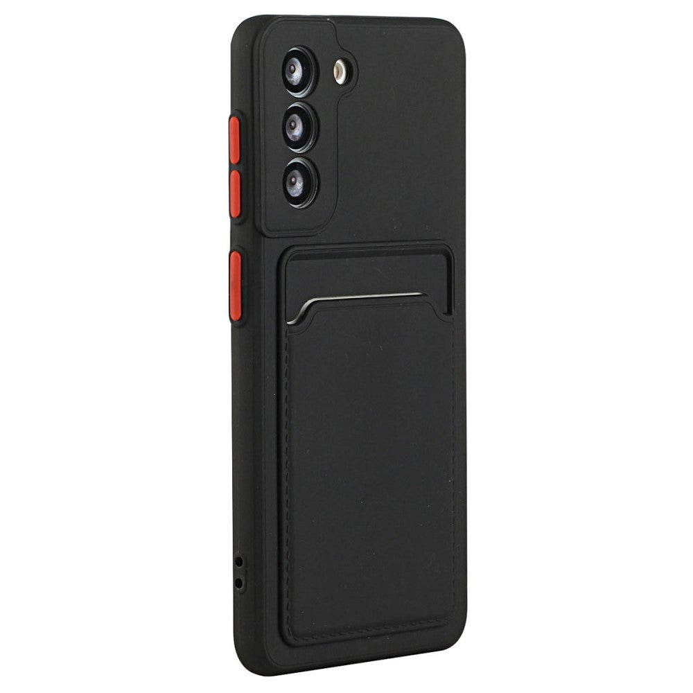 Samsung Galaxy S23 FE Fleksibelt Plastik Mobil Cover m. Kortholder - Sort