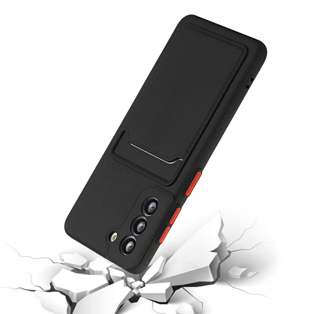 Samsung Galaxy S23 FE Fleksibelt Plastik Mobil Cover m. Kortholder - Sort