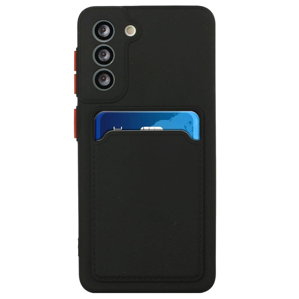 Samsung Galaxy S23 FE Fleksibelt Plastik Mobil Cover m. Kortholder - Sort
