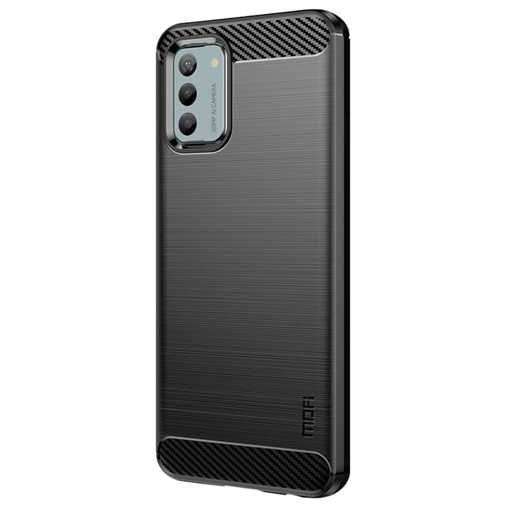 Nokia G42 Brushed Carbon Fiber Mobil Cover - Sort