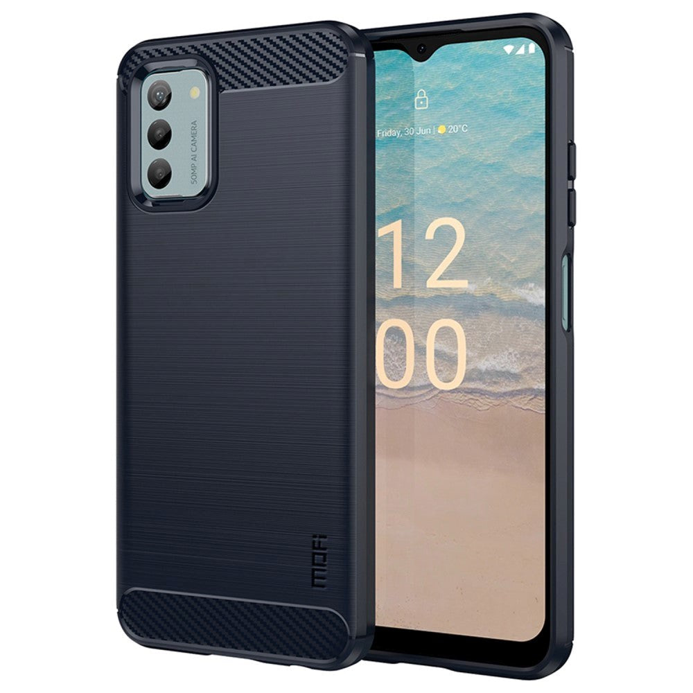 Nokia G42 Brushed Carbon Fiber Mobil Cover - Blå