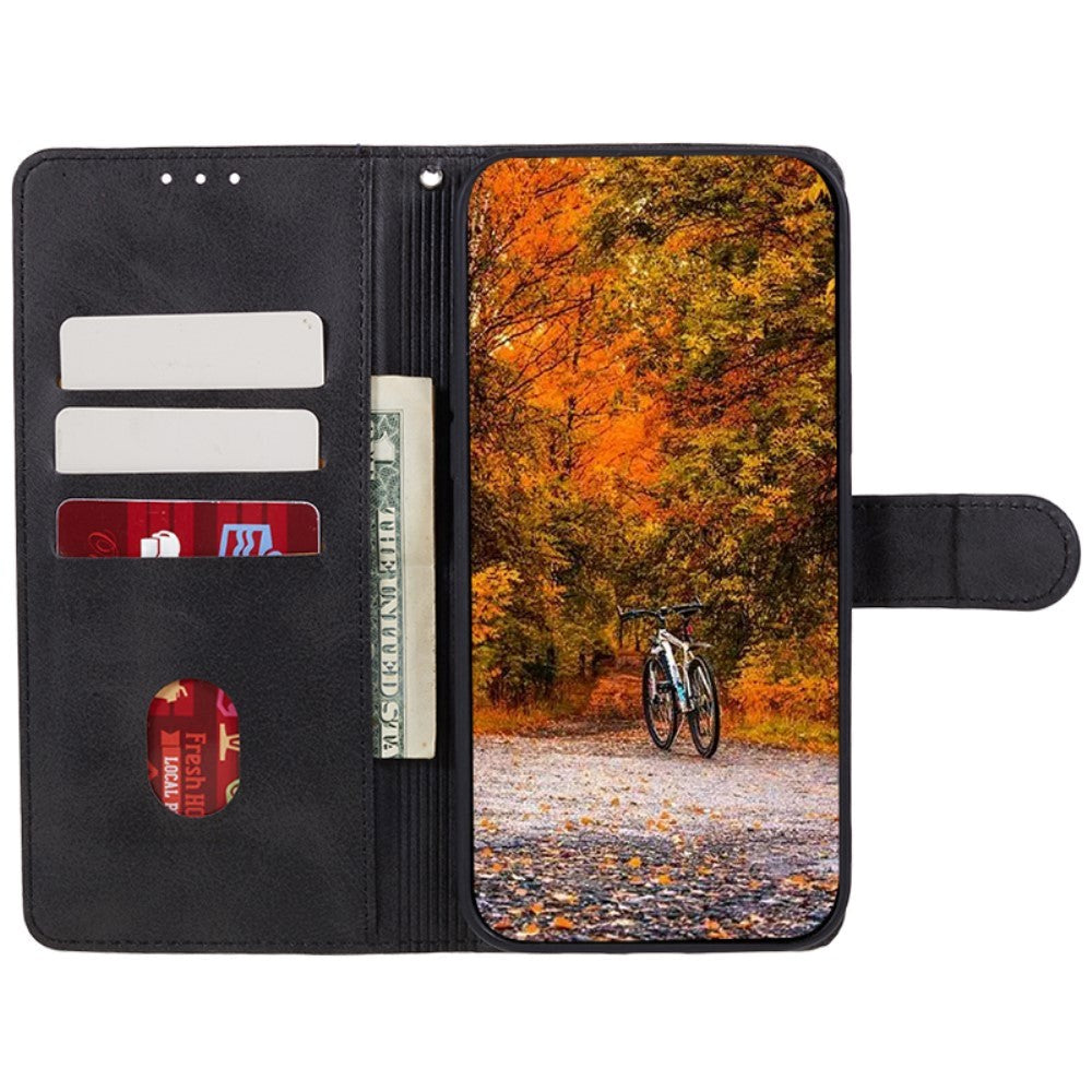 Motorola Moto G84 Læder Mobil Cover m. Pung & Strop - Sort