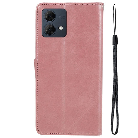 Motorola Moto G84 Læder Mobil Cover m. Pung & Strop - Rose Gold