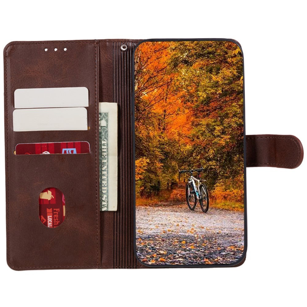 Motorola Moto G84 Læder Mobil Cover m. Pung & Strop - Brun