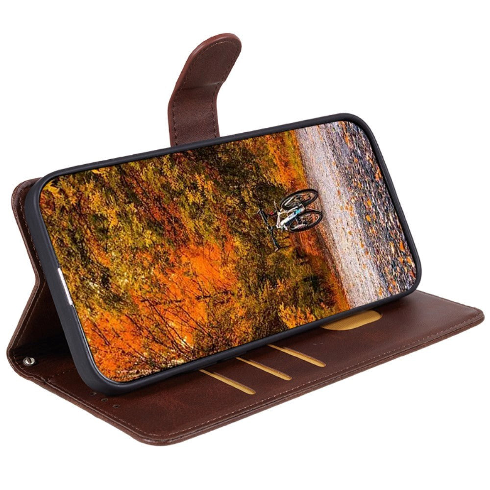 Motorola Moto G84 Læder Mobil Cover m. Pung & Strop - Brun