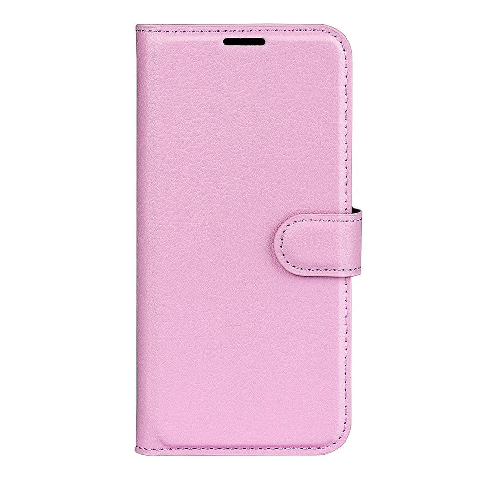 Xiaomi 13T / 13T Pro Litchi Læder Mobil Cover m. Pung - Lyserød