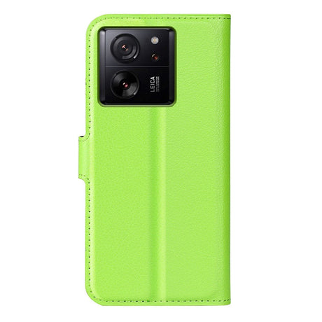 Xiaomi 13T / 13T Pro Litchi Læder Mobil Cover m. Pung - Grøn