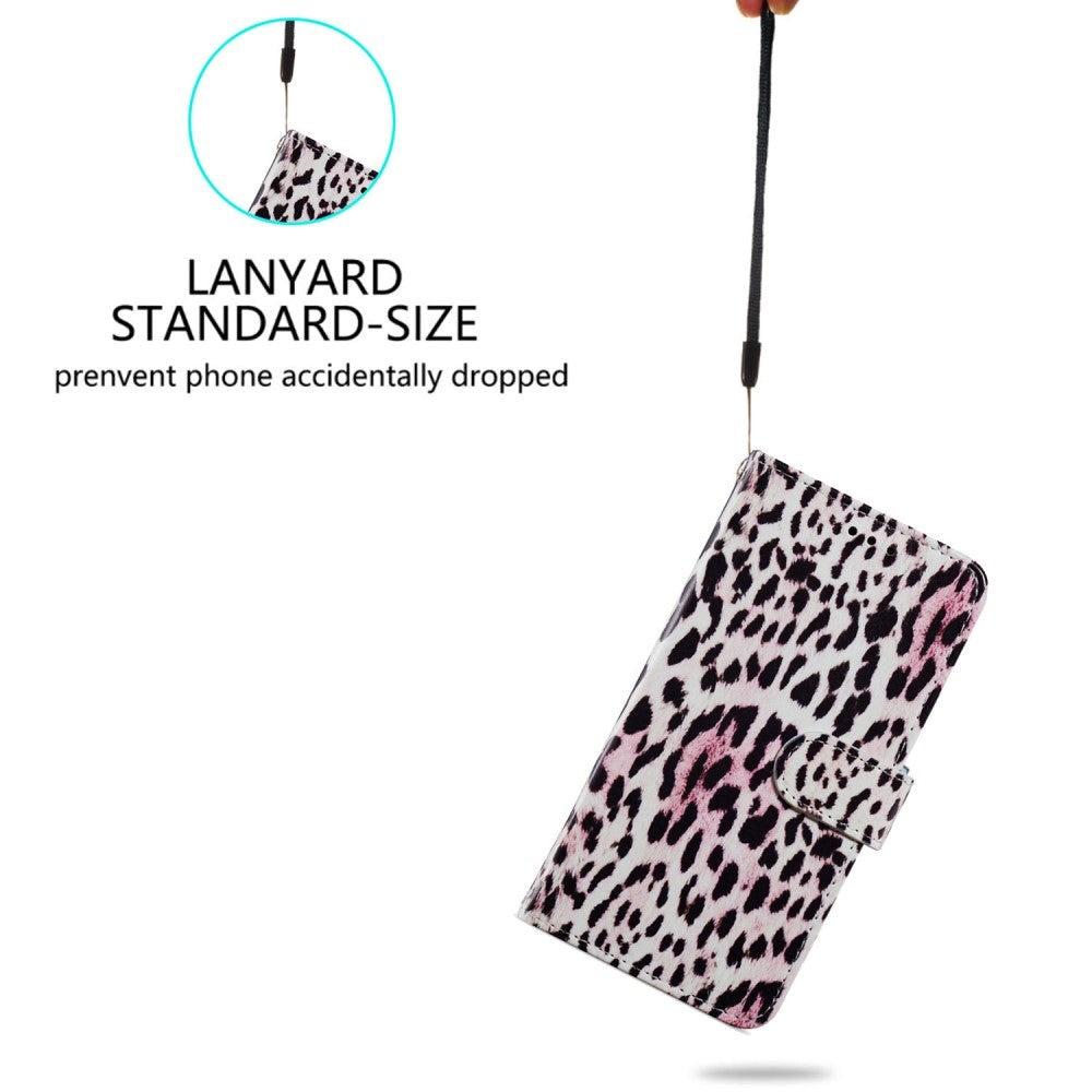 Honor 90 Lite Kunstlæder Mobil Cover m. Pung og Strop - Leopard