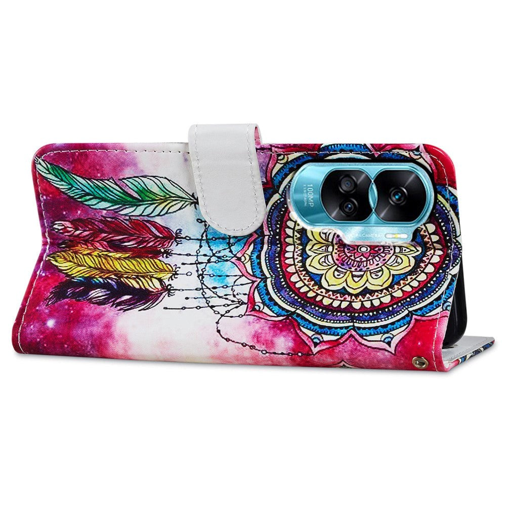 Honor 90 Lite Kunstlæder Mobil Cover m. Pung og Strop - Drømmefanger