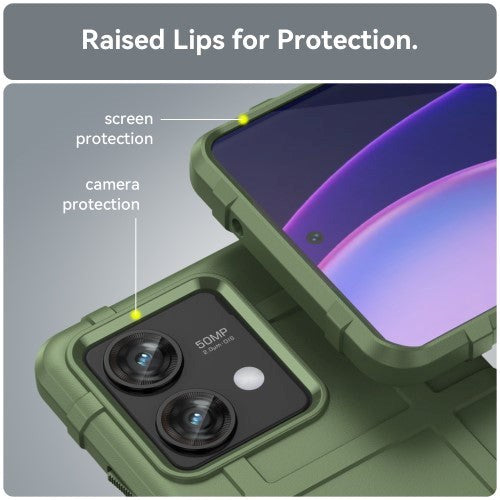 Motorola Edge 40 Neo Rugged Shield Mobil Cover - Grøn