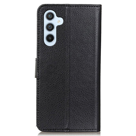 Samsung Galaxy A05s Litchi Læder Mobil Cover m. Pung - Sort