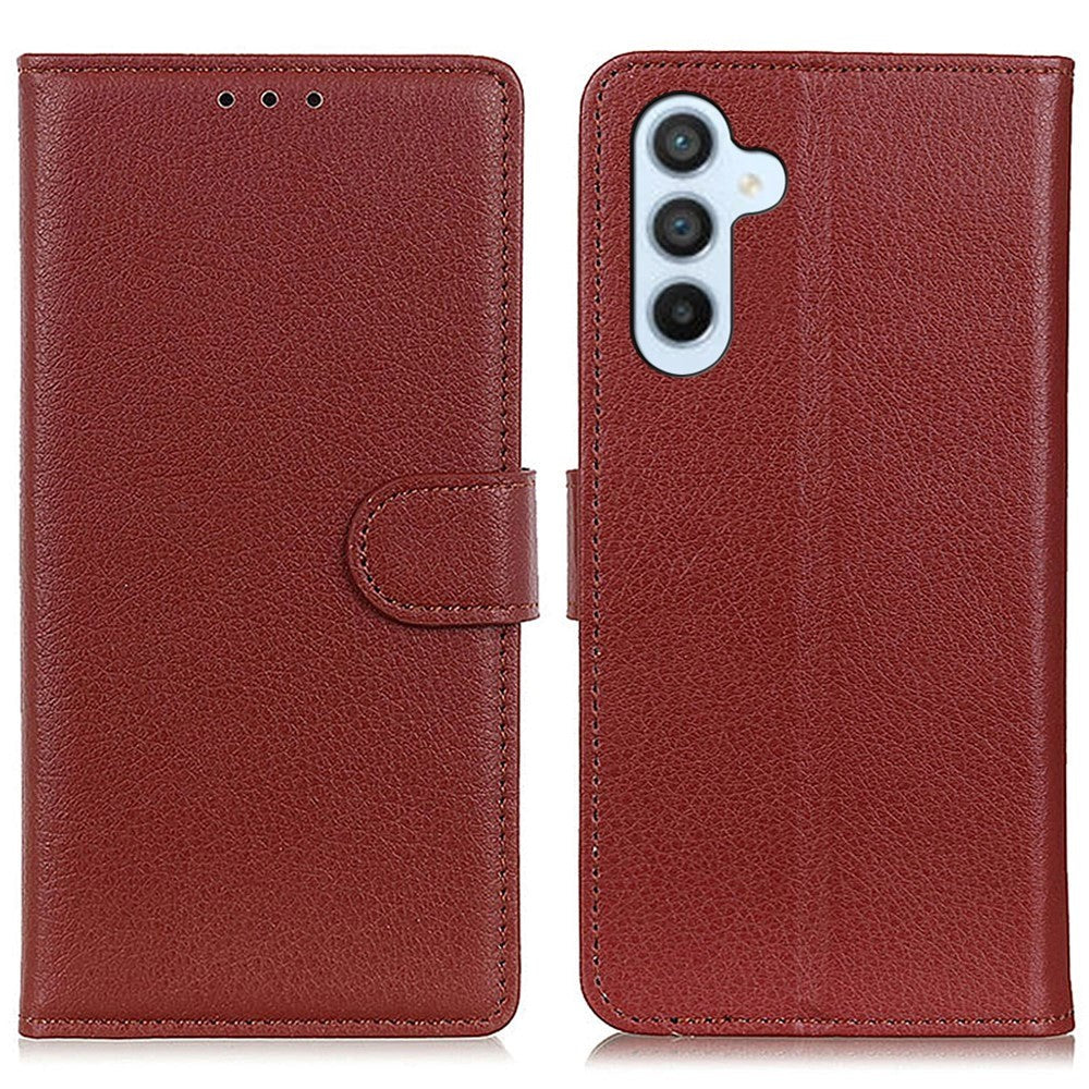 Samsung Galaxy A05s Litchi Læder Mobil Cover m. Pung - Brun