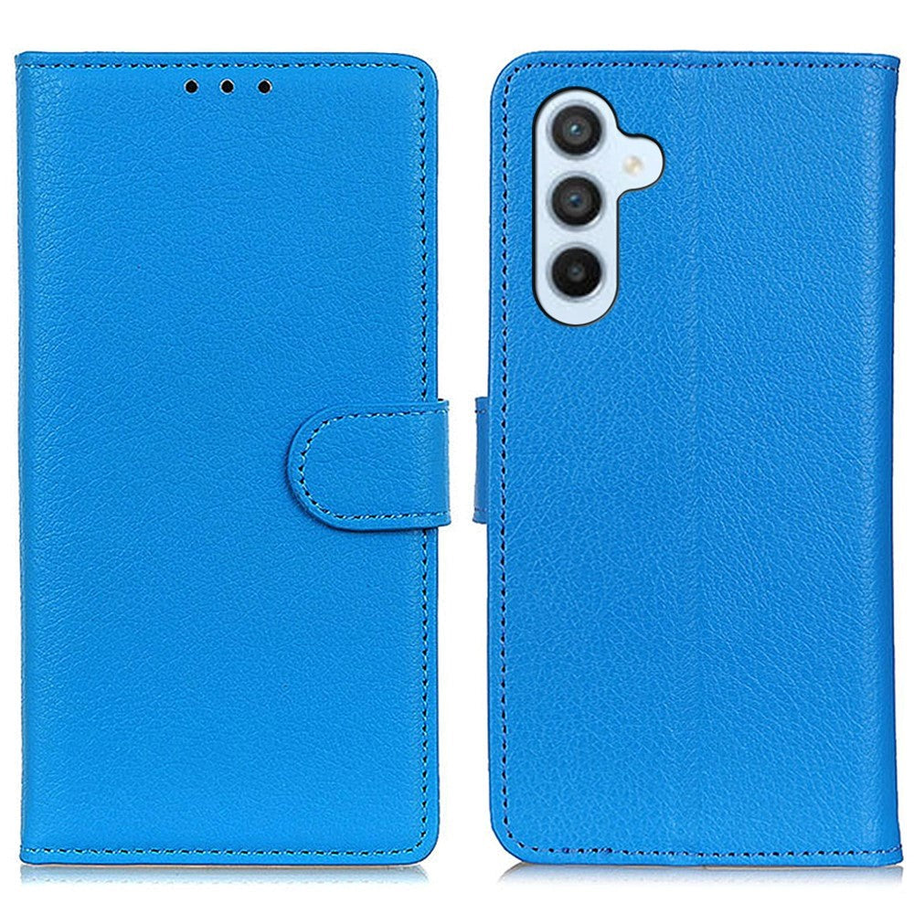 Samsung Galaxy A05s Litchi Læder Mobil Cover m. Pung - Blå