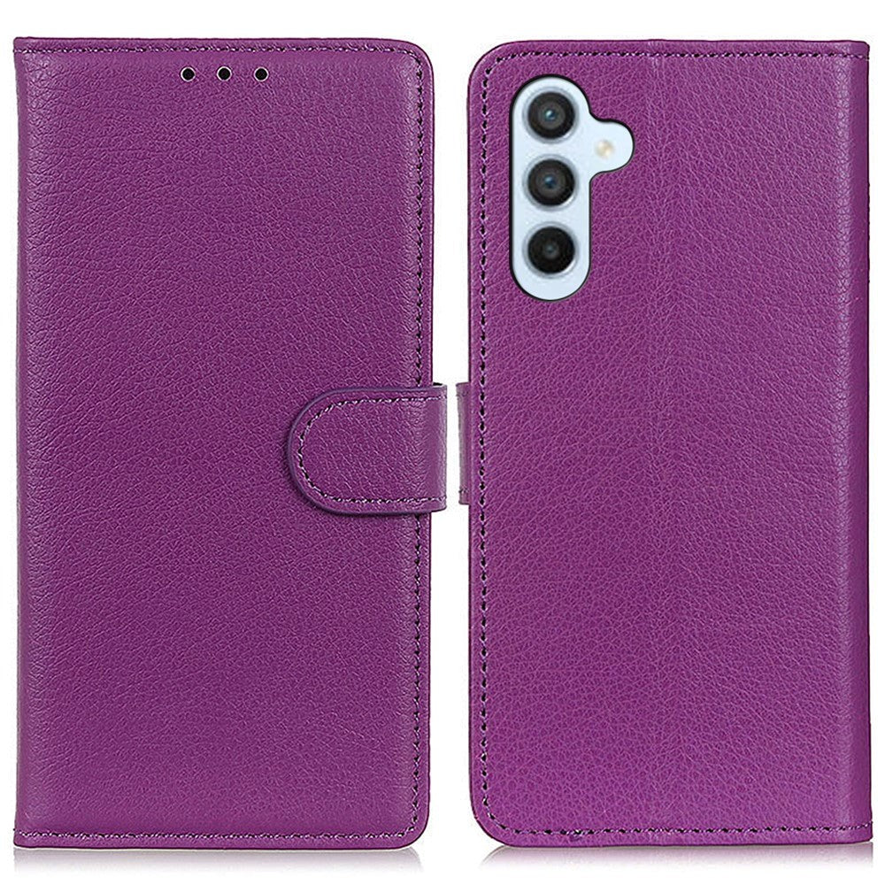 Samsung Galaxy A05s Litchi Læder Mobil Cover m. Pung - Lilla