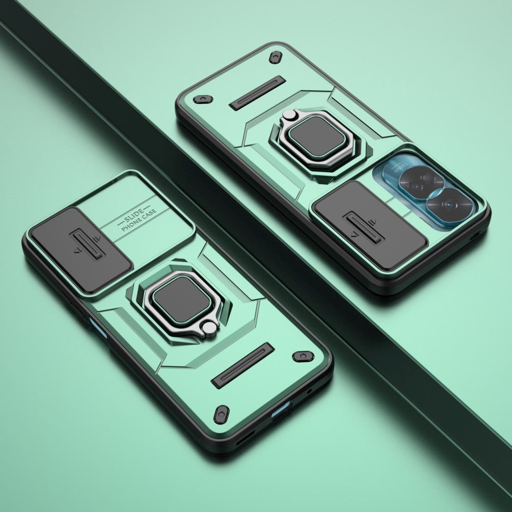 Honor 90 Lite Håndværker Mobil Cover m. Magnetisk Kickstand & Cam Slider - Grøn