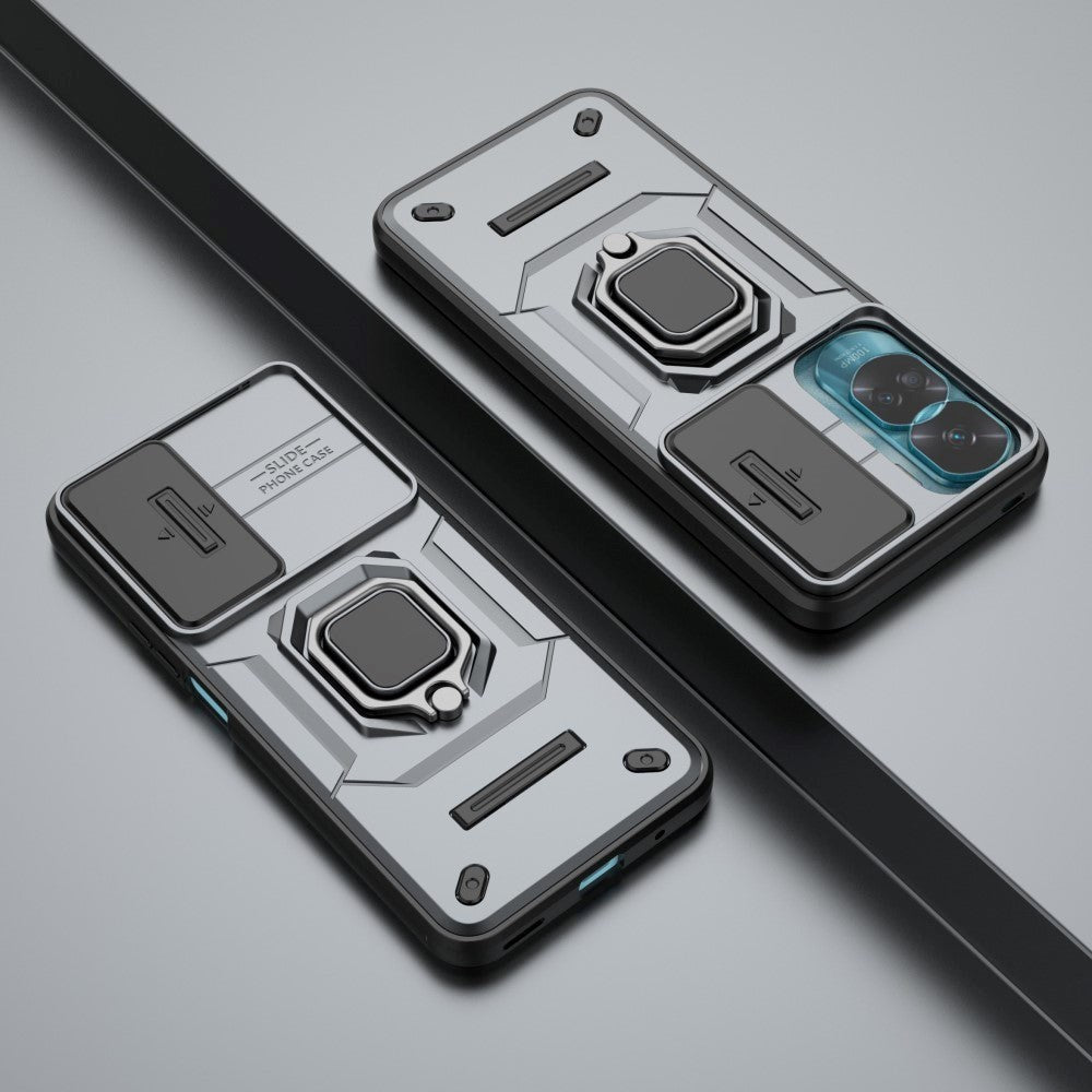 Honor 90 Lite Håndværker Mobil Cover m. Magnetisk Kickstand & Cam Slider - Grå