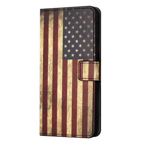 Samsung Galaxy A15 (5G) / A15 Læder Mobil Cover m. Pung & Ståfunktion - Amerikansk Flag