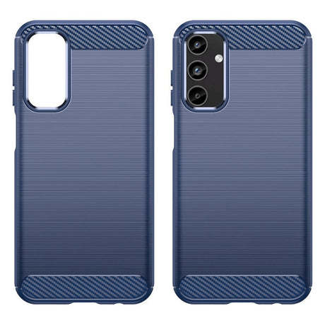 Samsung Galaxy A15 (5G) / A15 Brushed Carbon Fiber Fleksibelt Plastik Mobil Cover - Blå