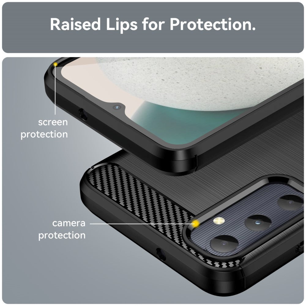 Samsung Galaxy A05s Brushed Carbon Mobil Cover - Sort