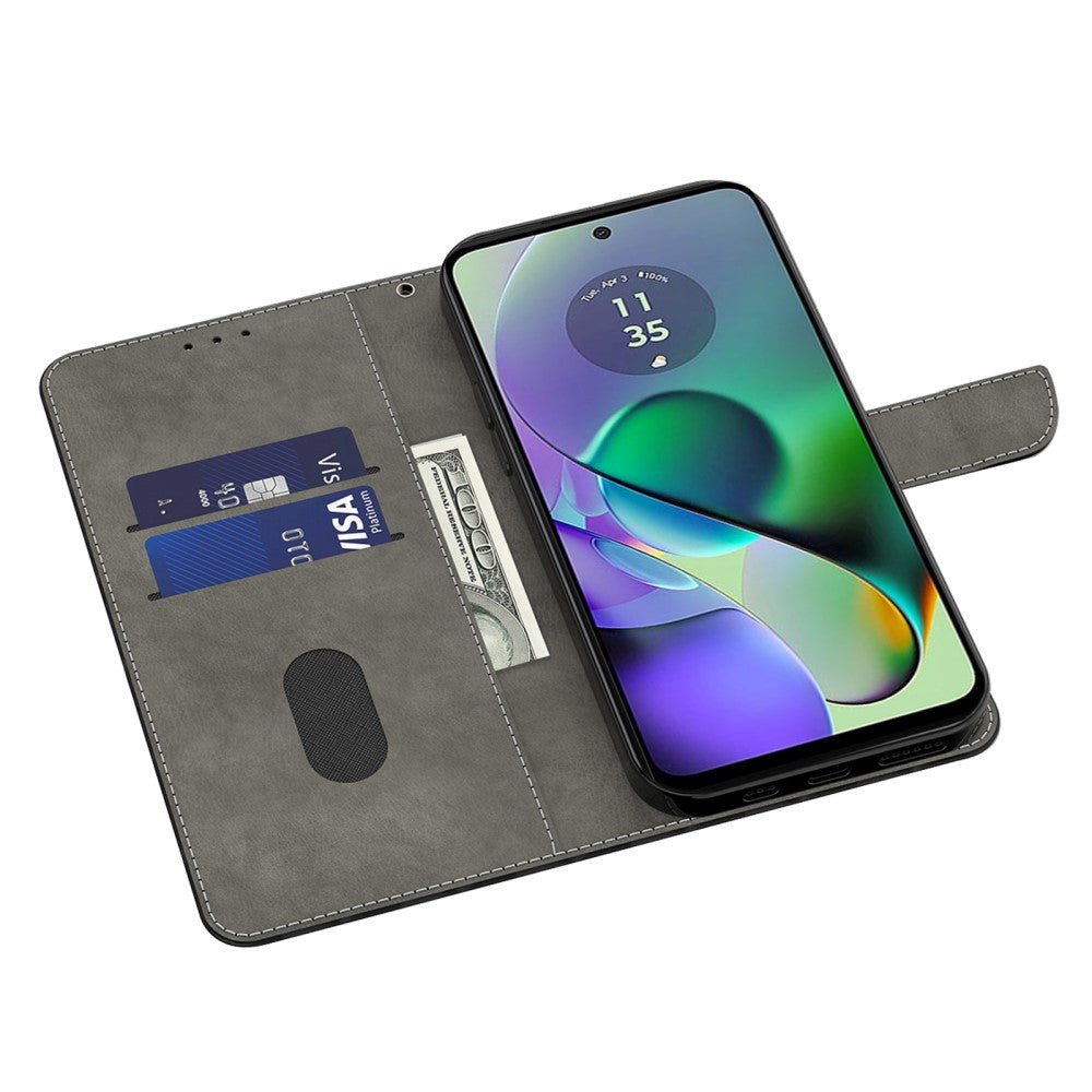 Motorola Moto G54 Læder Mobil Cover m. Pung & Print - Blomst