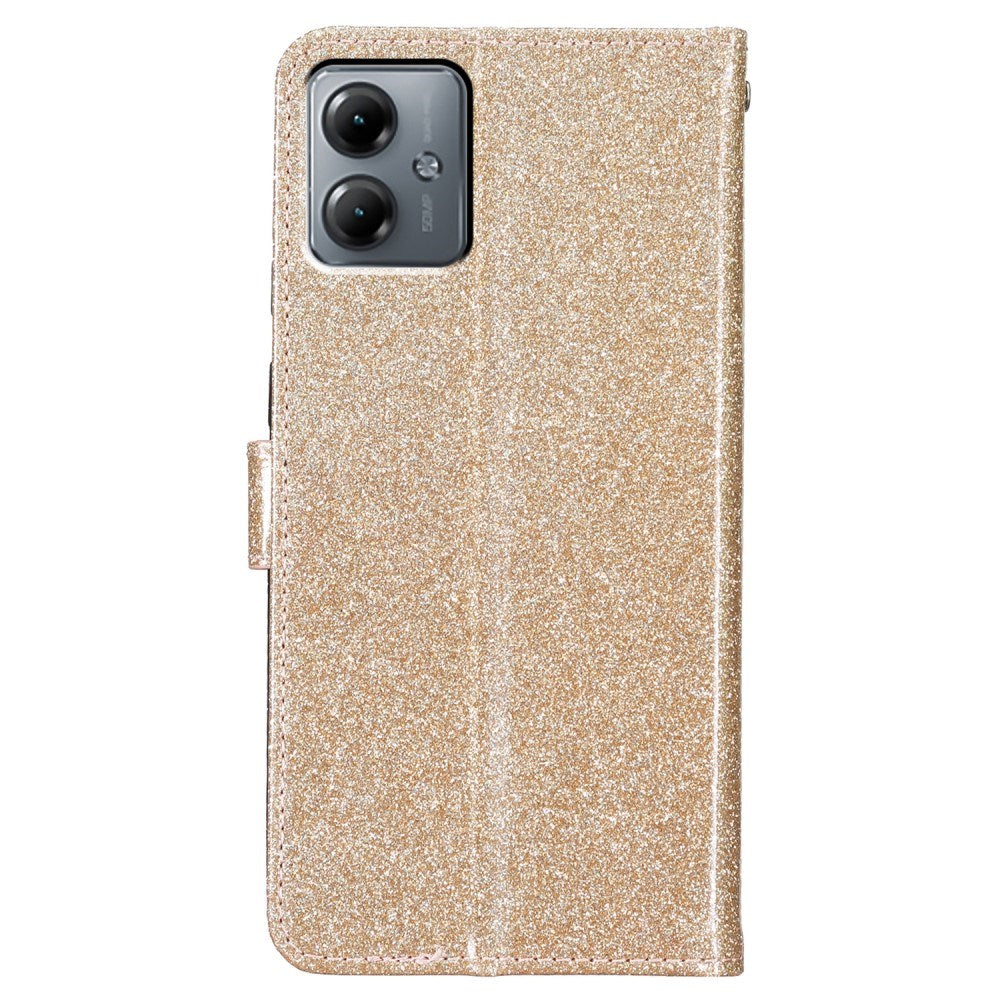 EIDERWOOD Motorola Moto G54 Læder Mobil Cover m. Pung & Strop - Glimmer - Guld