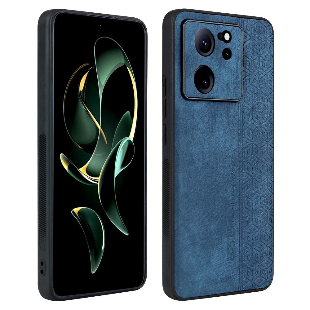 Xiaomi 13T / 13T AZNS Læderbelagt Plastik Mobil Cover m. Mønster - Blå