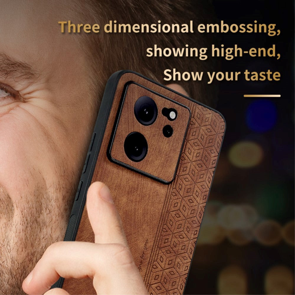 Xiaomi 13T / 13T Pro AZNS Læderbelagt Plastik Mobil Cover m. Mønster - Lilla