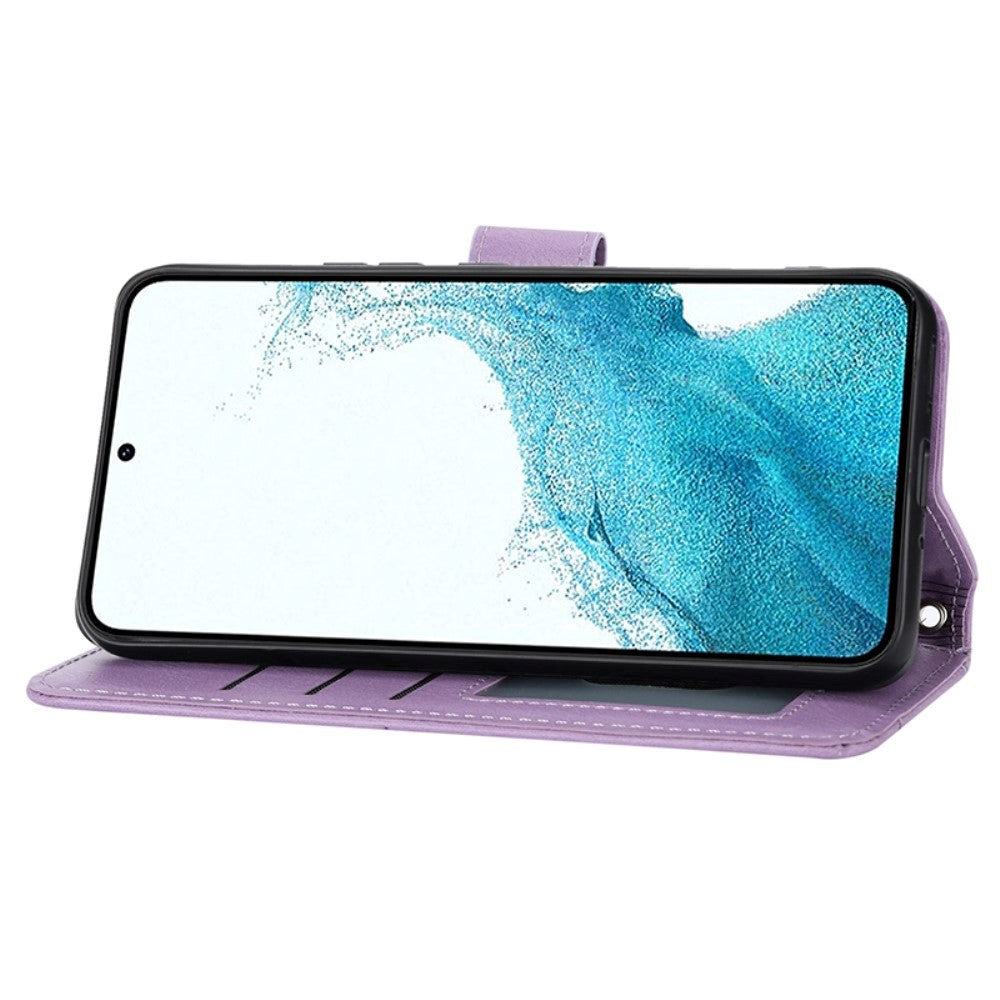 Samsung Galaxy A25 (5G) Læder Mobil Cover m. Lynlåslomme & Strop - Lilla