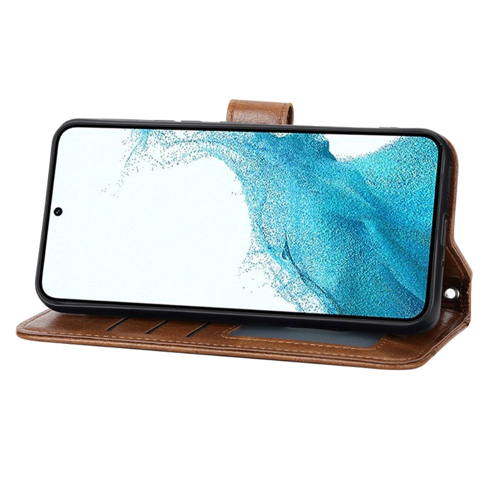 Samsung Galaxy A25 (5G) Læder Mobil Cover m. Lynlåslomme & Strop - Brun