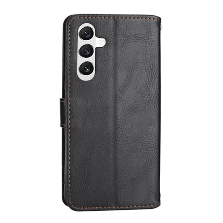 Samsung Galaxy A25 (5G) Læder Mobil Cover m. Lynlåslomme & Strop - Sort