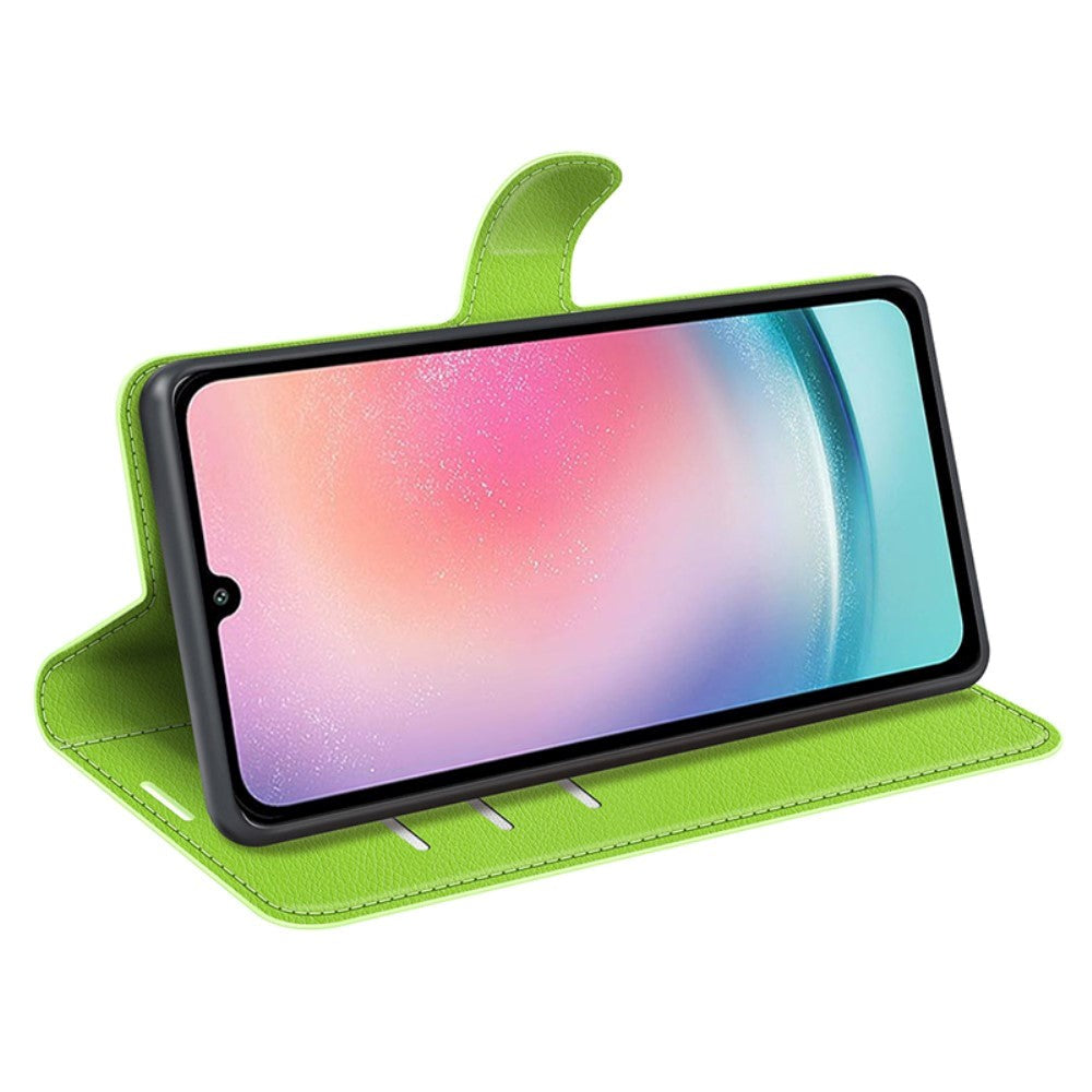 Samsung Galaxy A25 (5G) Litchi Læder Mobil Cover m. Pung - Grøn