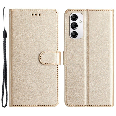 Samsung Galaxy A15 (5G) / A15 Læder Mobil Cover m. Pung og Strop - Guld