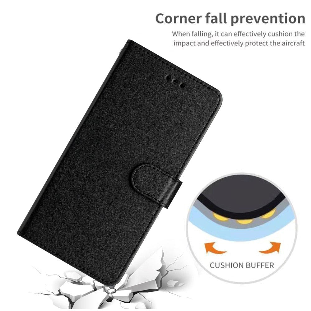 Samsung Galaxy A15 (5G) / A15 Læder Mobil Cover m. Pung og Strop - Sort