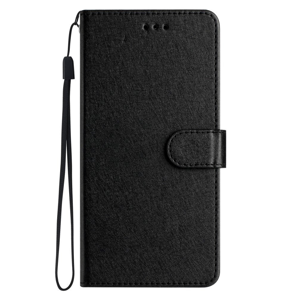 Samsung Galaxy A15 (5G) / A15 Læder Mobil Cover m. Pung og Strop - Sort