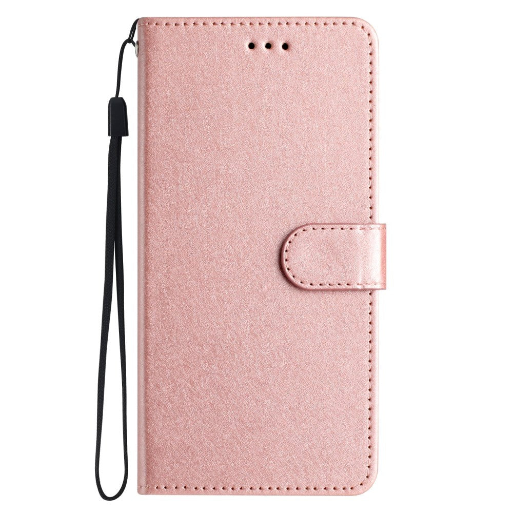 Samsung Galaxy A15 (5G) / A15 Læder Mobil Cover m. Pung og Strop - Rose Gold