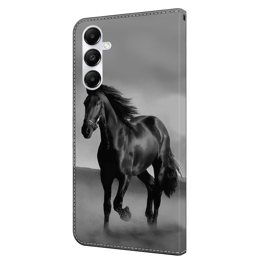Samsung Galaxy A05s Læder Mobil Cover m. Pung & Ståfunktion - Hest