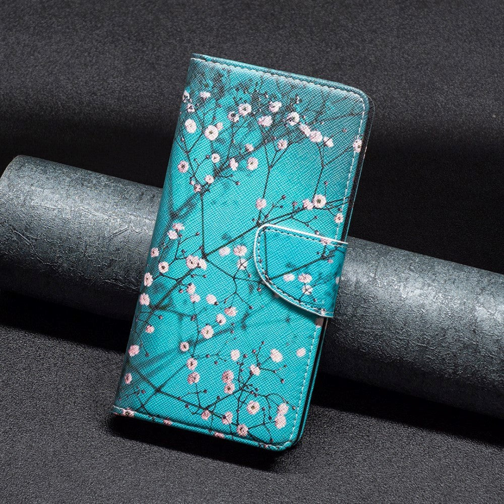 Samsung Galaxy S24 Ultra Læder Mobil Cover m. Pung - Træ med blomster