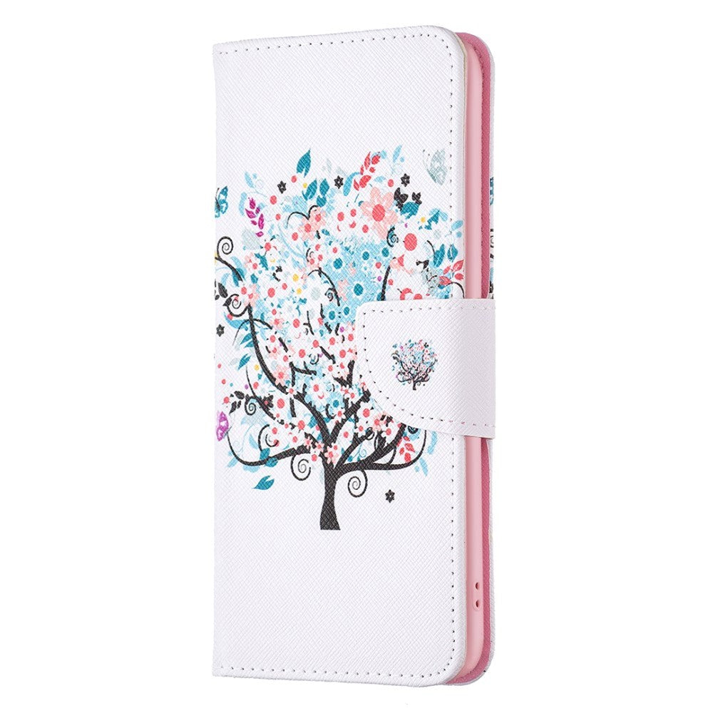 Samsung Galaxy S24 Ultra Læder Mobil Cover m. Pung - Blomster med Træ