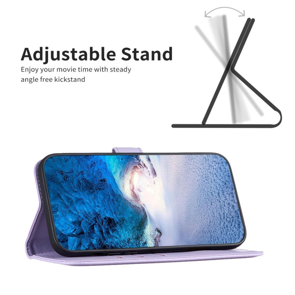 Samsung Galaxy S24+ (Plus) Kunst Læder Mobil Flip Cover m. Ståfunktion & Kortholder - Lys Lilla