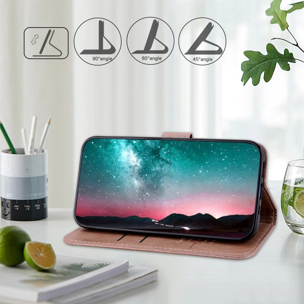 Samsung Galaxy A05s Neutralt Læder Mobil Cover m. Pung & Ståfunktion - Rose Gold