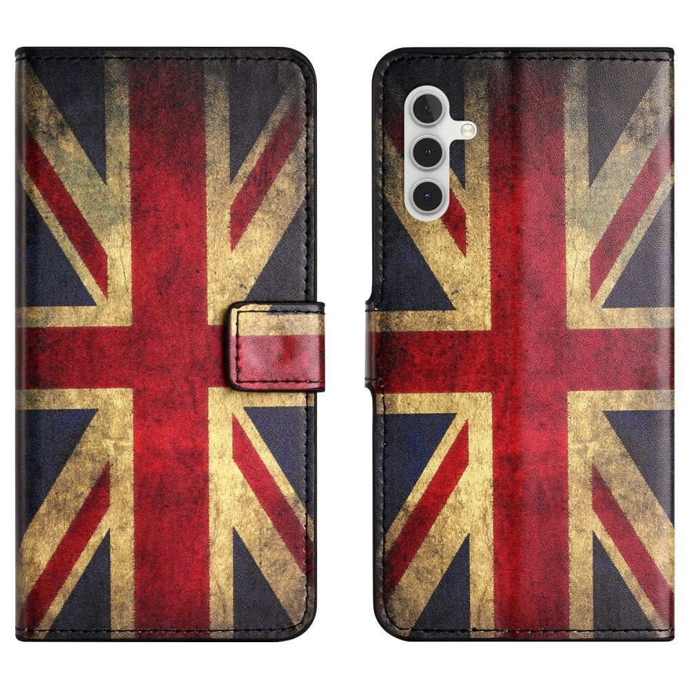 Samsung Galaxy S24 Læder Mobil Cover m. Pung & Ståfunktion - Union Jack
