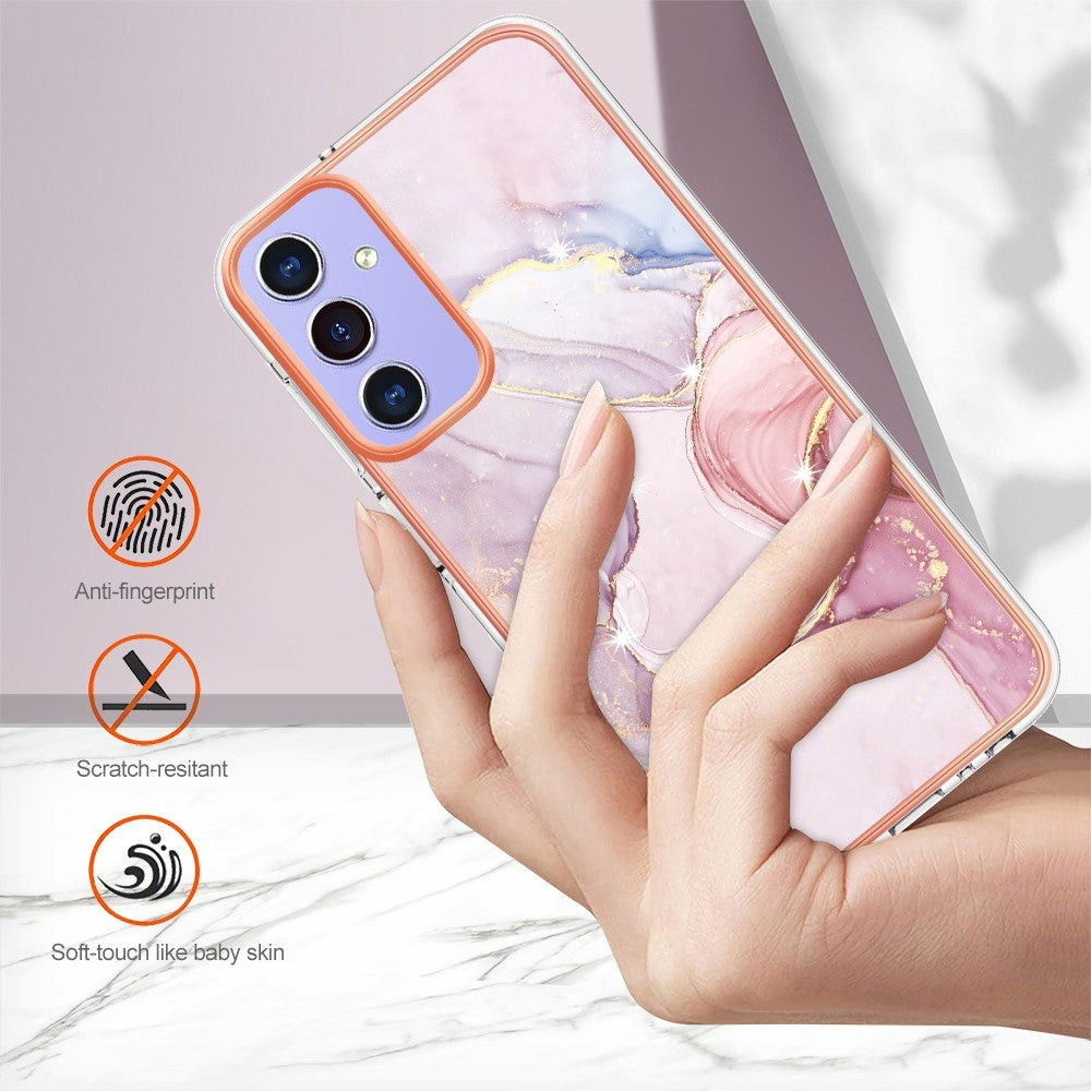 Samsung Galaxy A15 (5G) / A15 Hybrid Plastik Mobil Cover - Rose Gold Marmor