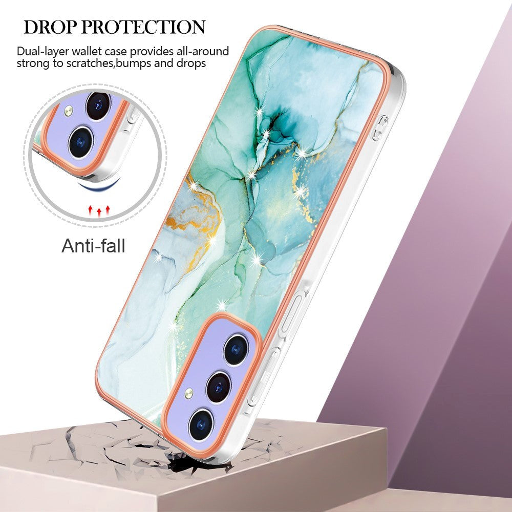 Samsung Galaxy A15 (5G) / A15 Hybrid Plastik Mobil Cover - Grøn Marmor